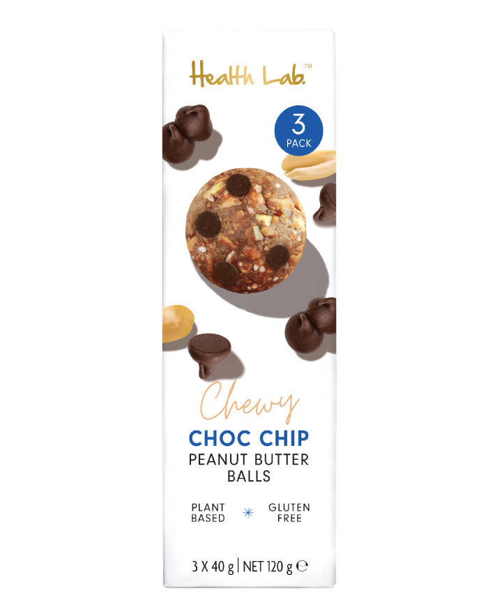Health Lab Multipack Chewy Choc Chip Peanut Butter Ball 120g