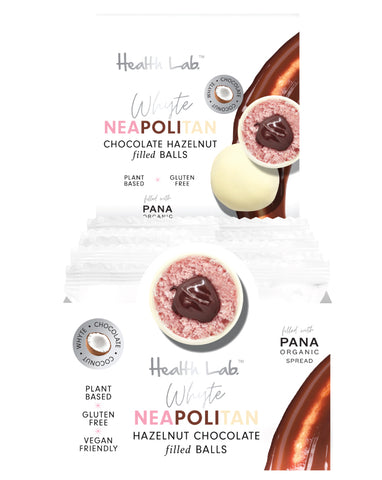 Health Lab Whyte Choc Neapolitan Nut Butter Filled Ball 40g