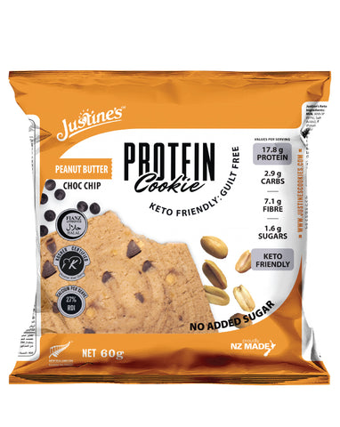 Justine's Keto Protein Cookie Peanut Butter Choc Chip 60g