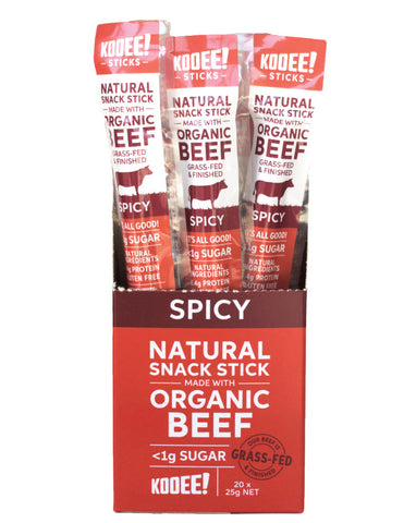 KOOEE! Organic Spicy Beef Snack Sticks 25g