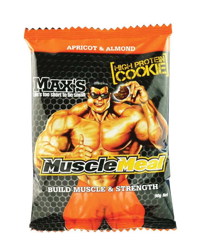 Max's Muscle Meal Cookies Apricot & Almond 12 x 90g - Fresh Food Enterprises