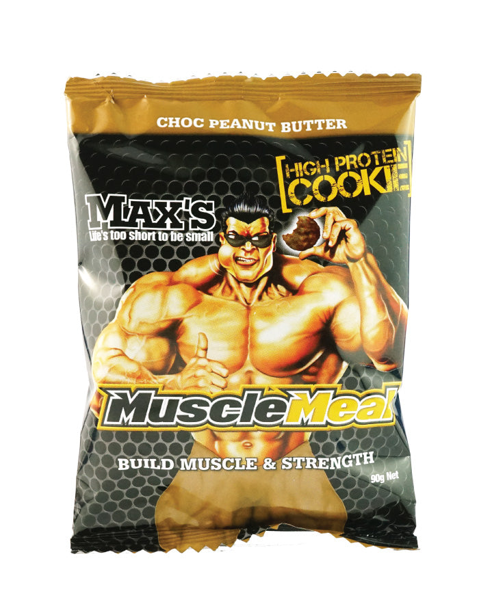 Max's Muscle Meal Cookies Choc Peanut Butter 12 x 90g - Fresh Food Enterprises