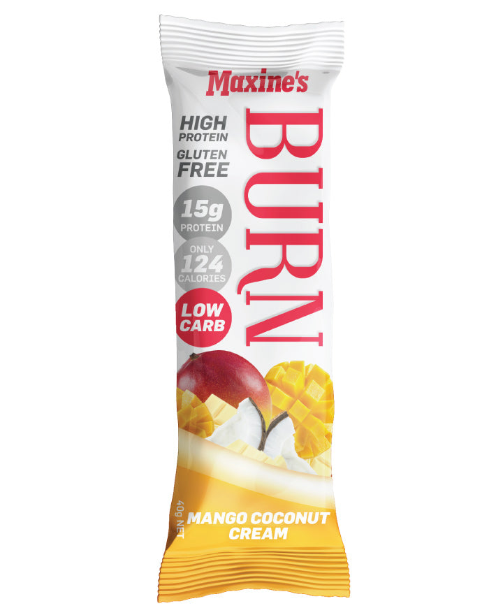 Maxine's Burn Bar Mango Coconut Cream 12 x 40g - Fresh Food Enterprises
