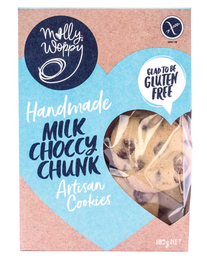 Molly Woppy Artisan Cookies Milk Choccy Chunk 185g - Fresh Food Enterprises