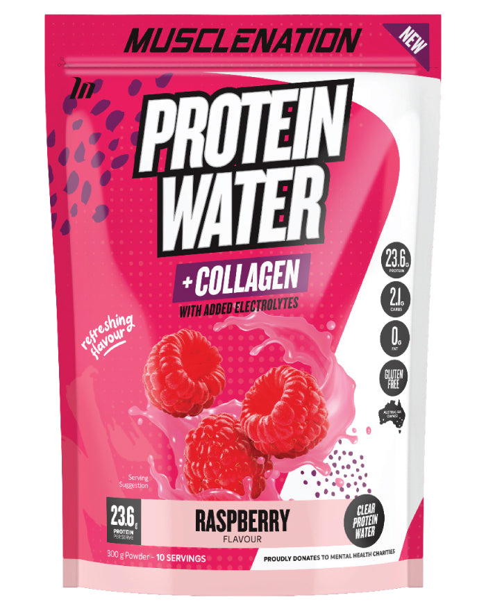 Muscle Nation Protein Water Powder Raspberry 300g