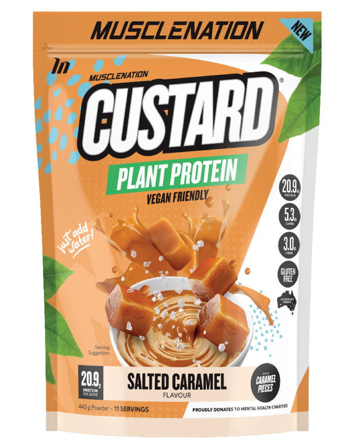 Muscle Nation Custard Plant Protein Powder Salted Caramel 440g