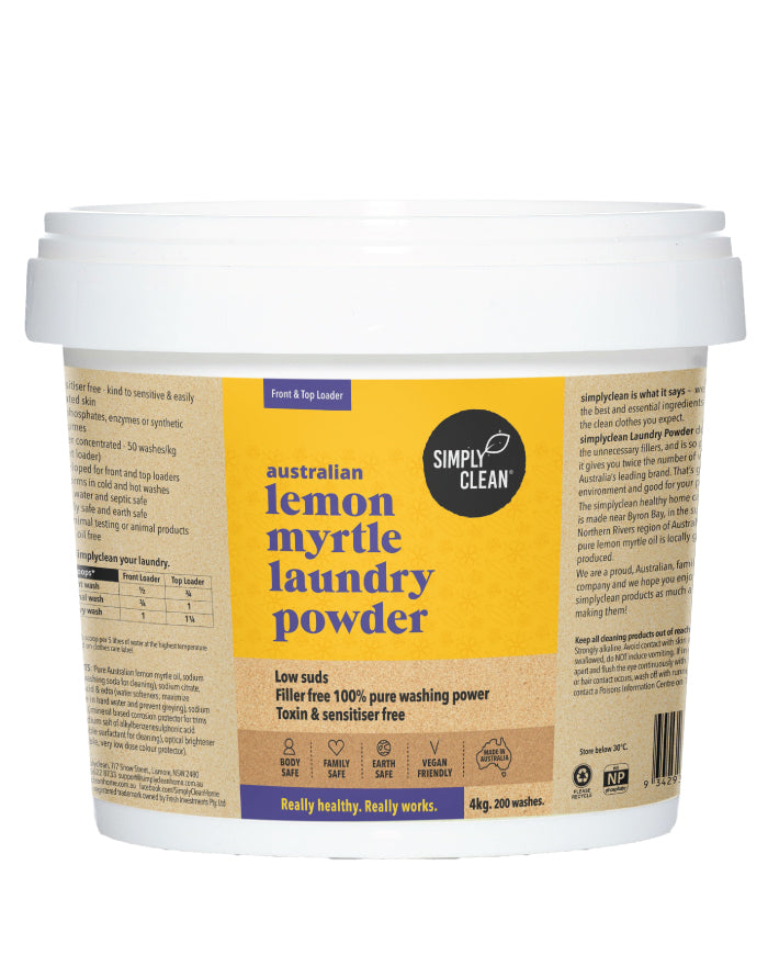 SimplyClean Lemon Myrtle Laundry Powder Pail 4kg
