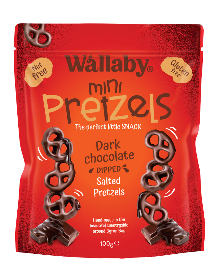 Wallaby Dark Chocolate Mini Pretzels 100g